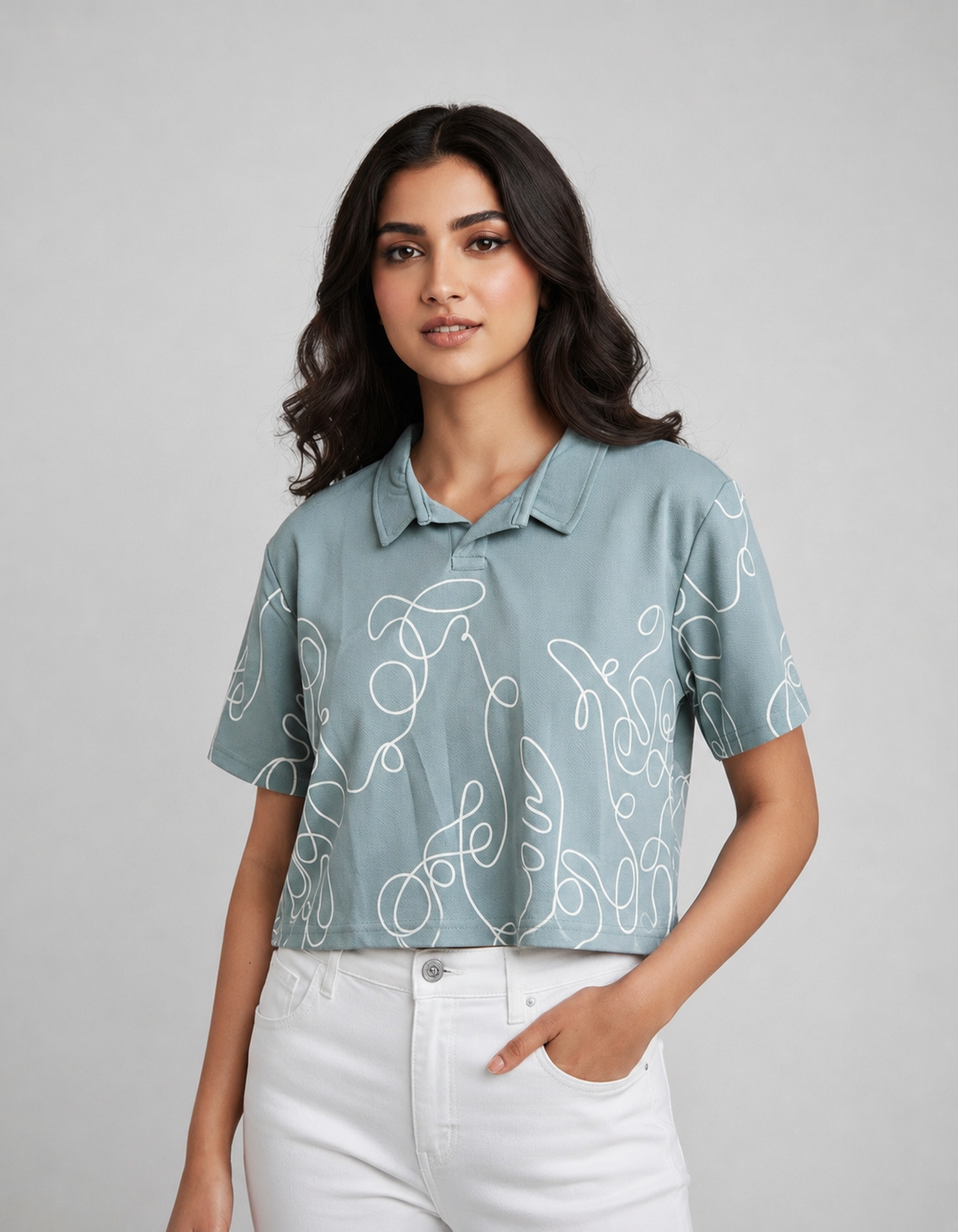 Collar Crop Top