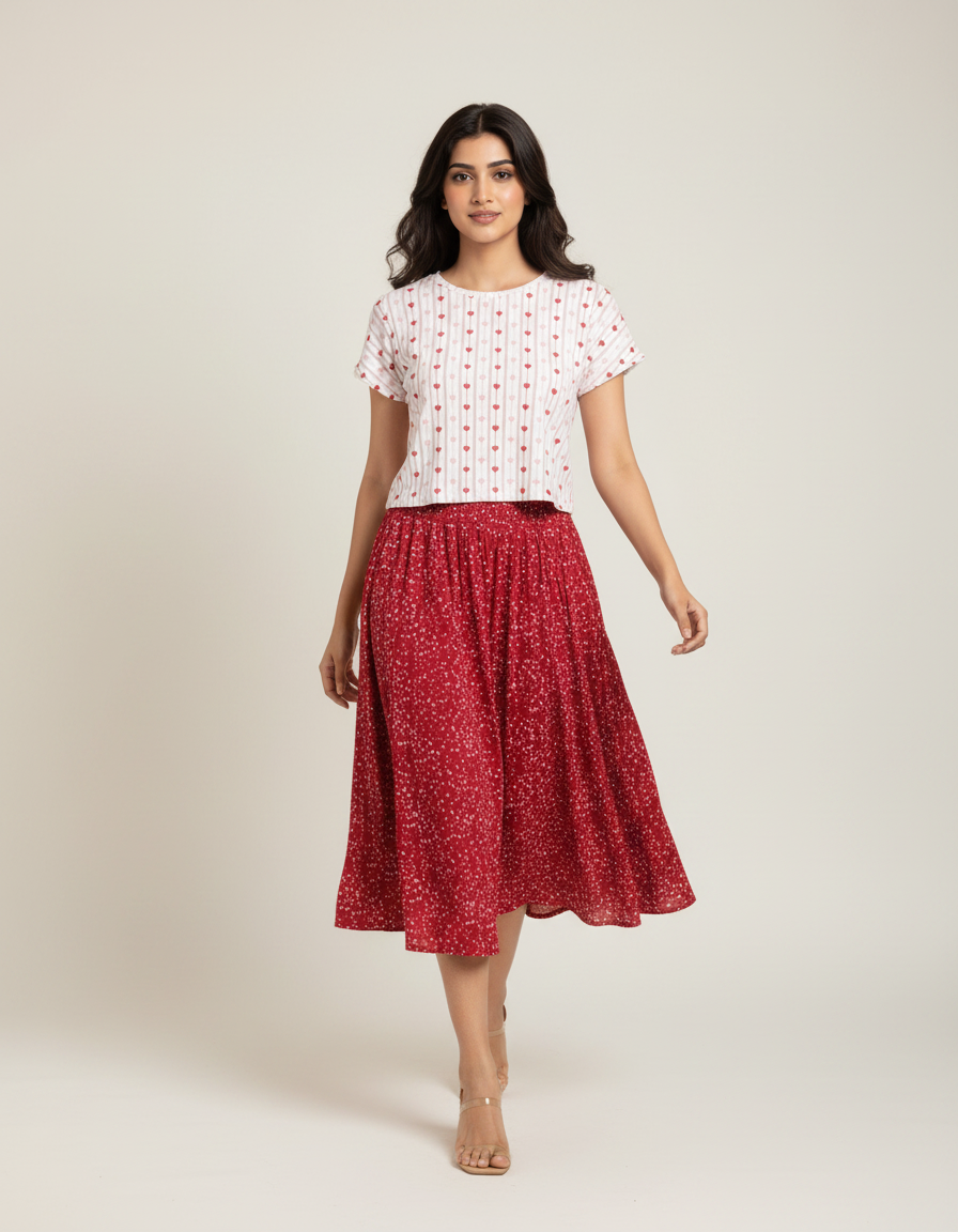 Crop Top and Skirt