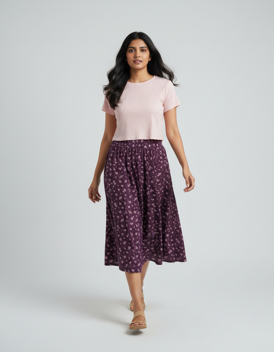 Crop Top and Skirt