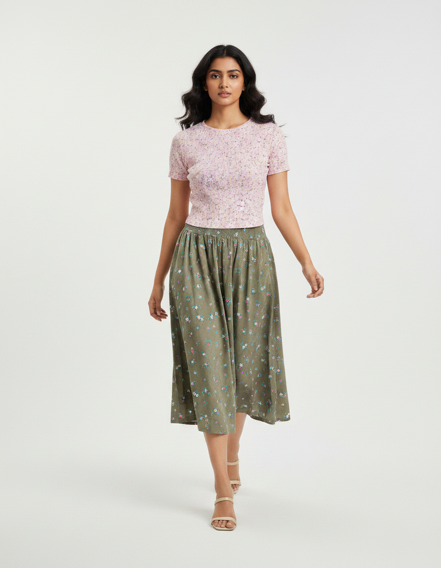 Crop Top and Skirt