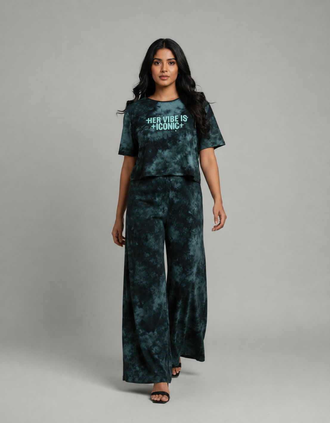 Tie & Dye Crop Top Palazzo Set