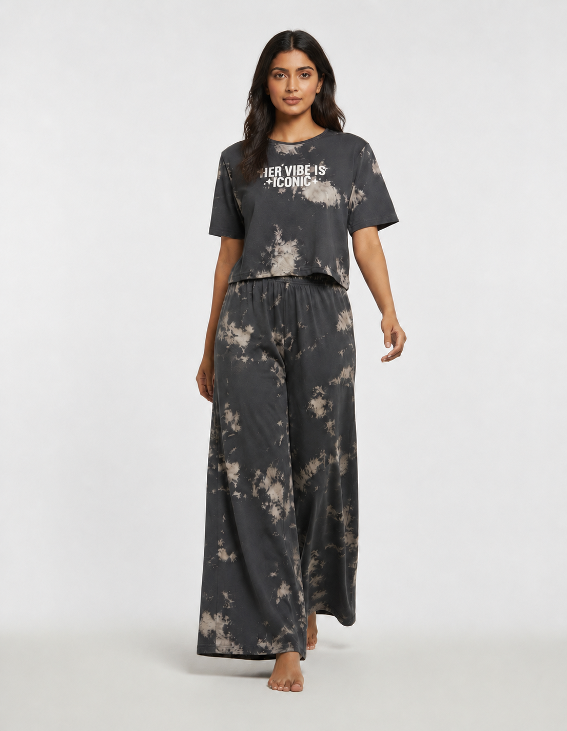 Tie & Dye Crop Top Palazzo Set