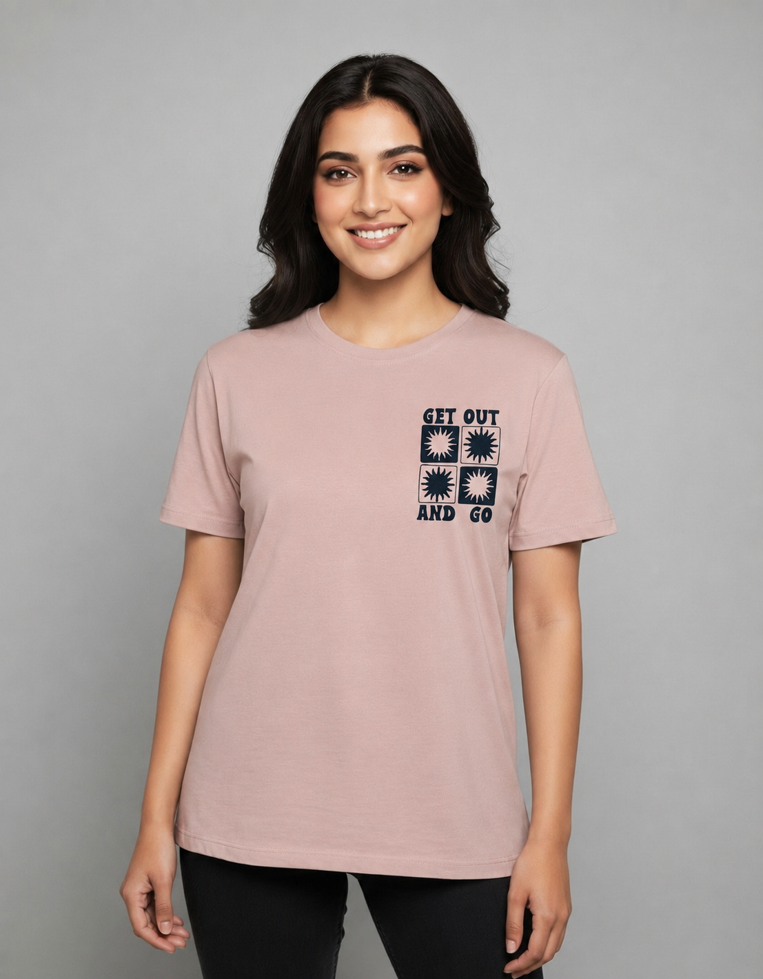 Pink  Solid T shirt