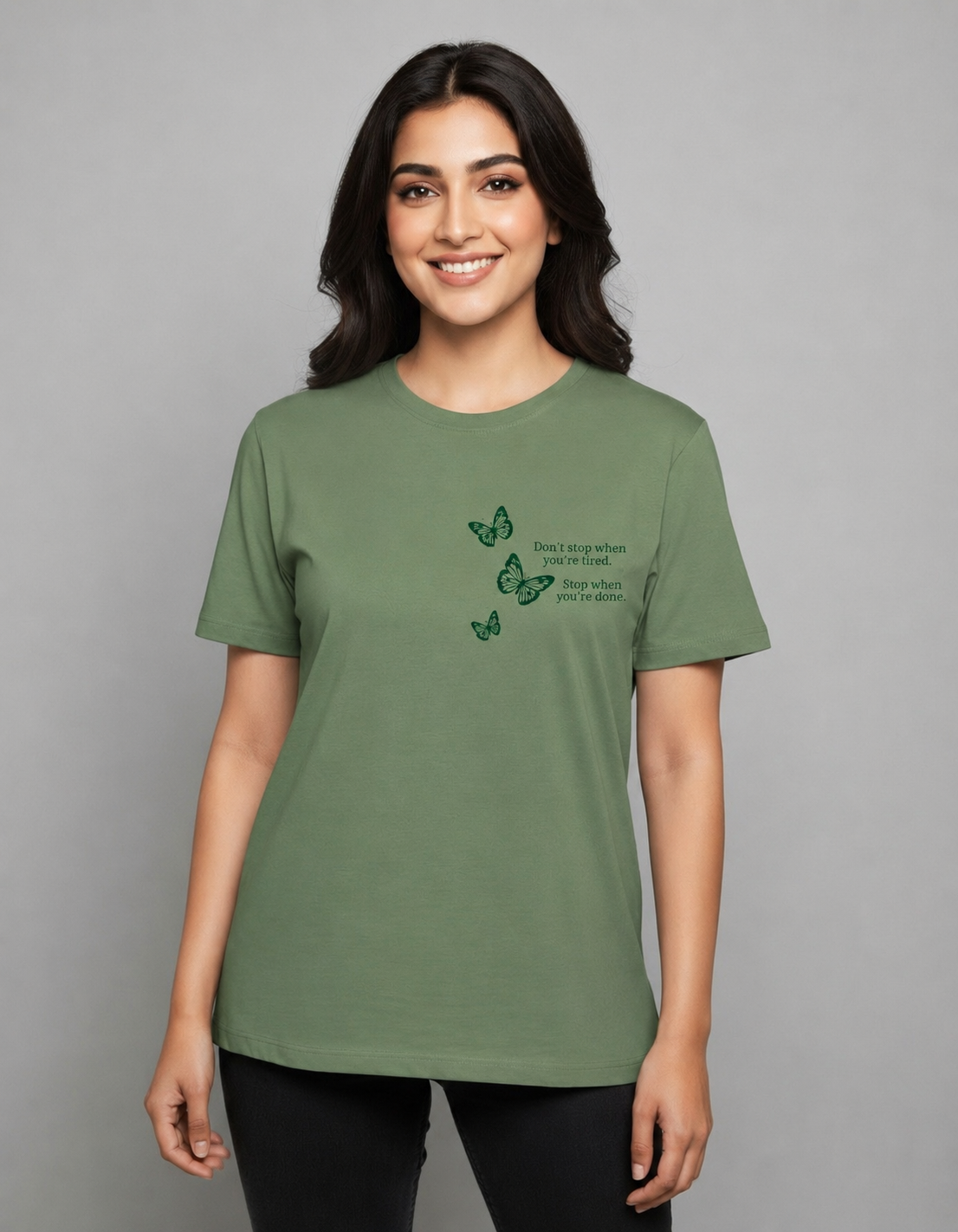 Green  Solid T shirt