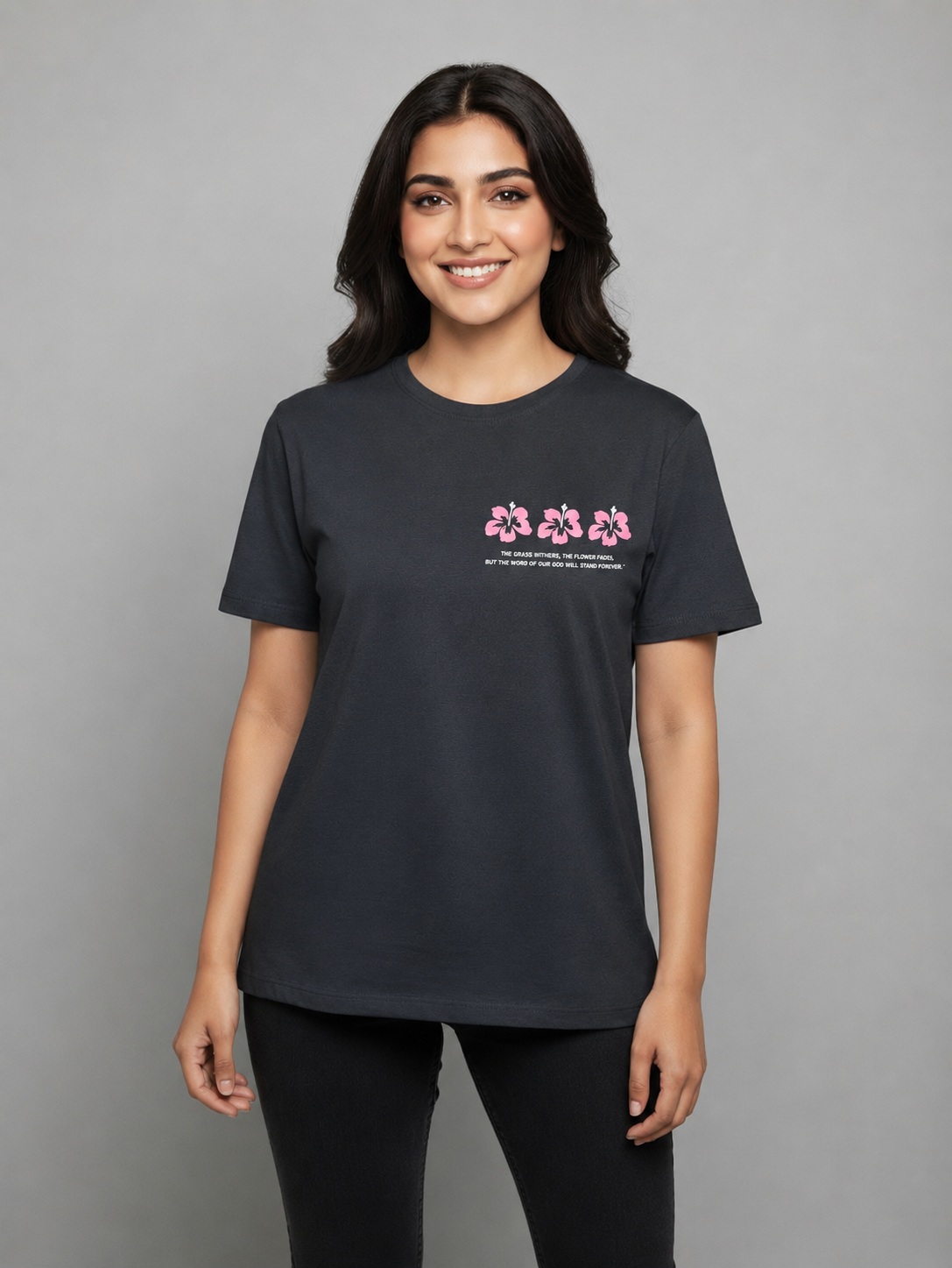 Grey  Solid T shirt